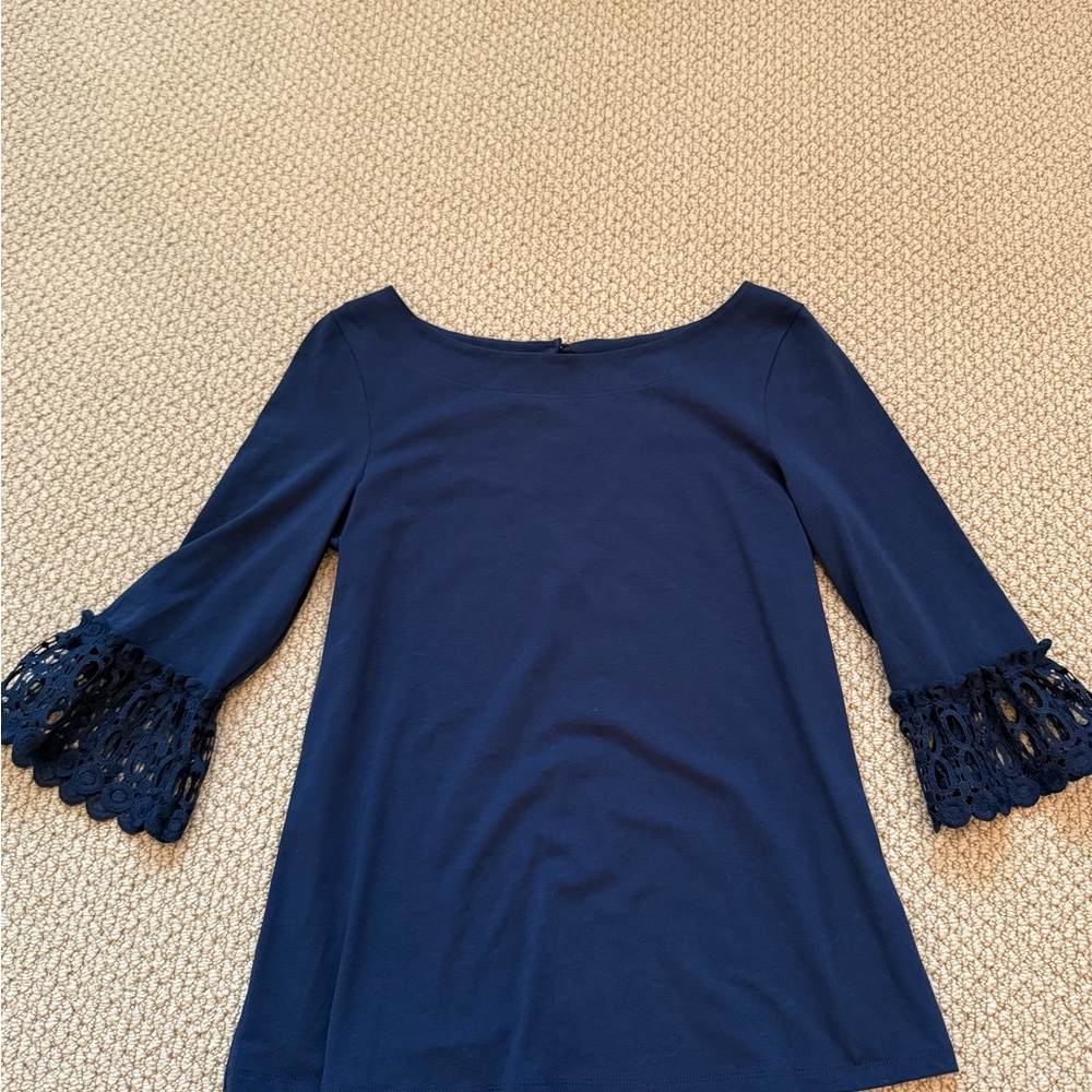 Lilly Pulitzer Blue 3/4 Sleeve Blouse